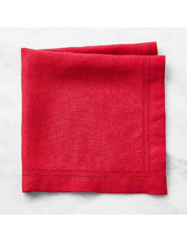 Servilletas Linen Double Hemstitch de lino 4 piezas