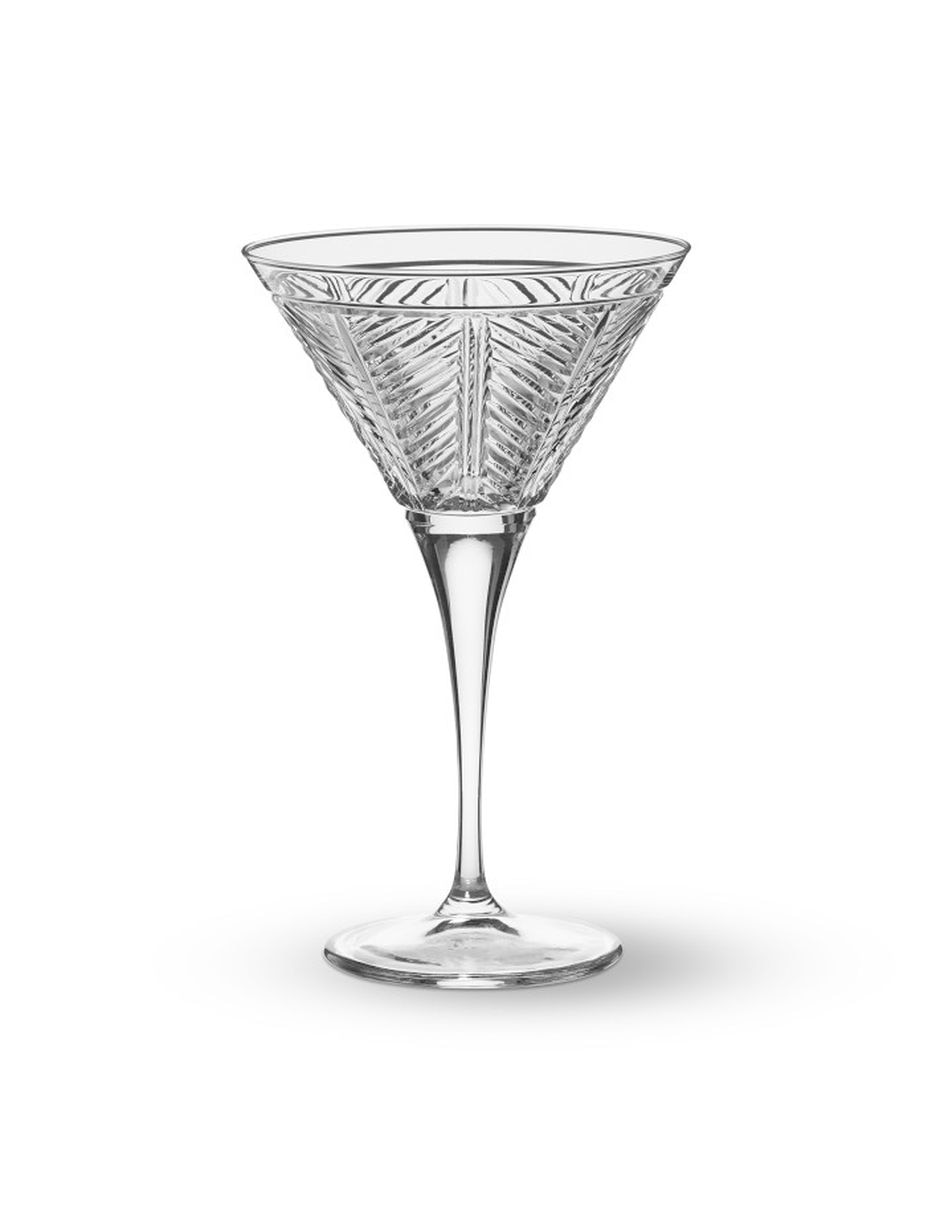 Set de copas para martini Herringbone Cut de vidrio Set de copas para martini Herringbone Cut de vidrio