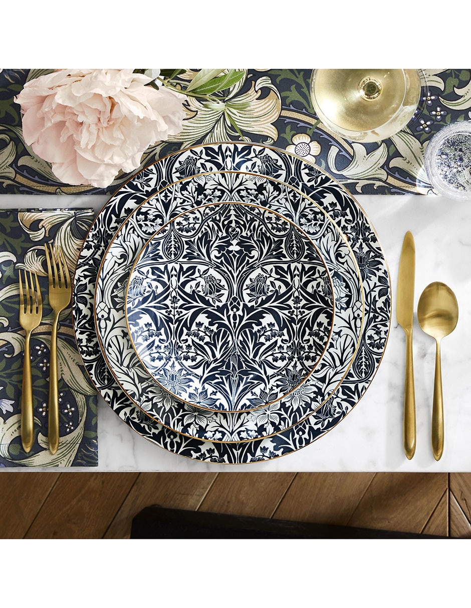 Set platos trinche Morris de porcelana 4 piezas