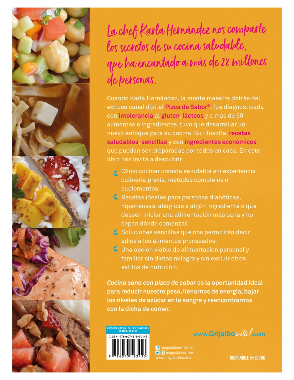 Libro Cocina sana con pizca de sabor de Karla Hernández 2