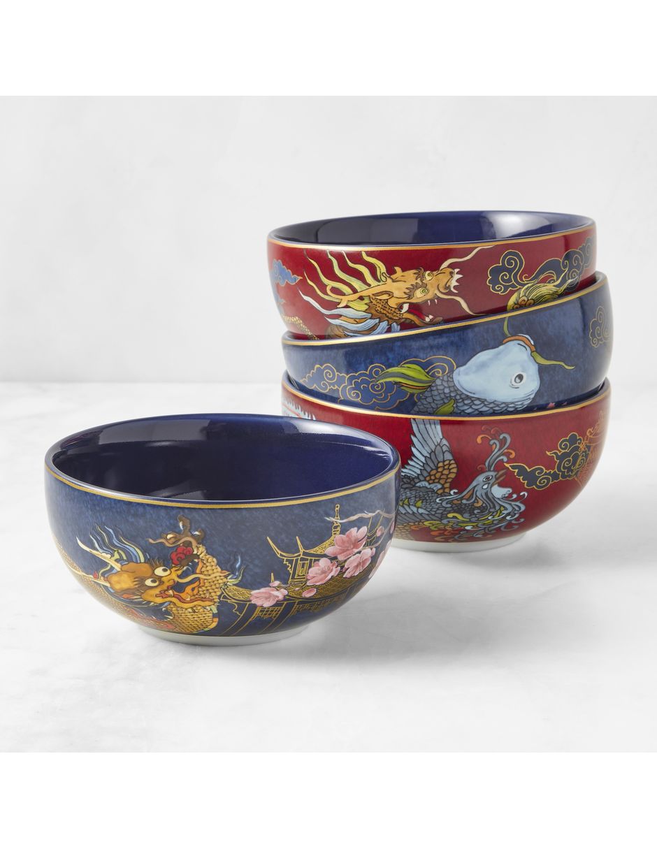 Set bowl Lunar New Year 4 piezas de porcelana Set bowl Lunar New Year 4 piezas de porcelana