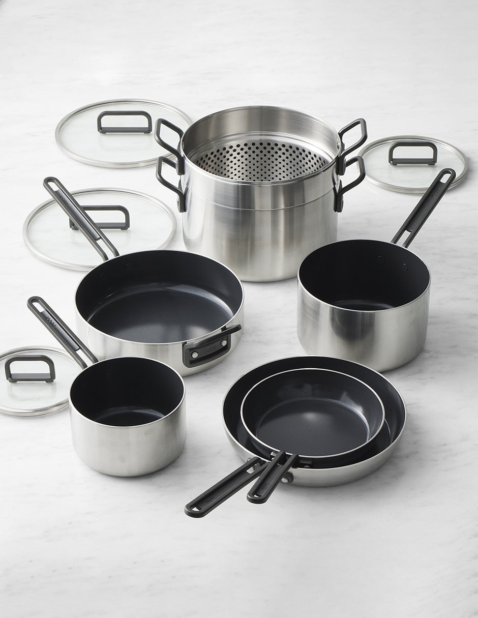 Batería de cocina Stanley Tucci de acero inoxidable antiadherente cerámica 11 piezas 2