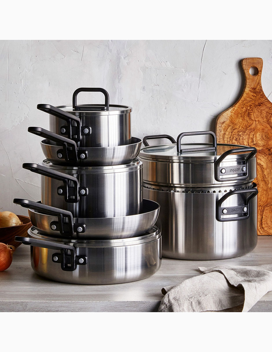 Batería de cocina Stanley Tucci de acero inoxidable antiadherente cerámica 11 piezas 3