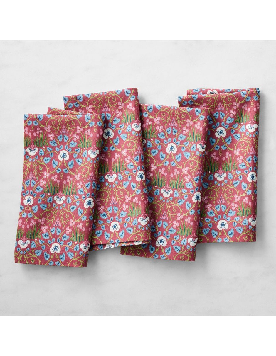 Set servilleta William Morris de algodón 4 piezas
