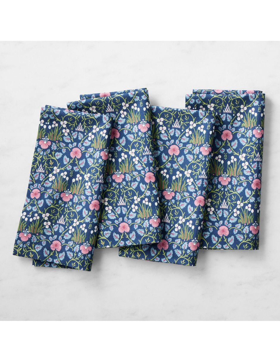Set servilleta William Morris de algodón 4 piezas