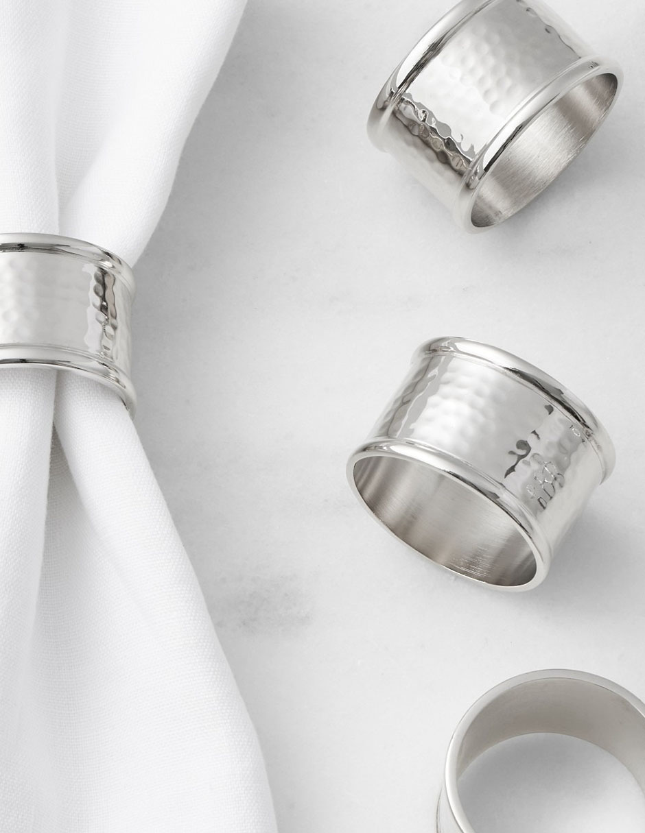 Set aro servilleta Hammered Nickel 2