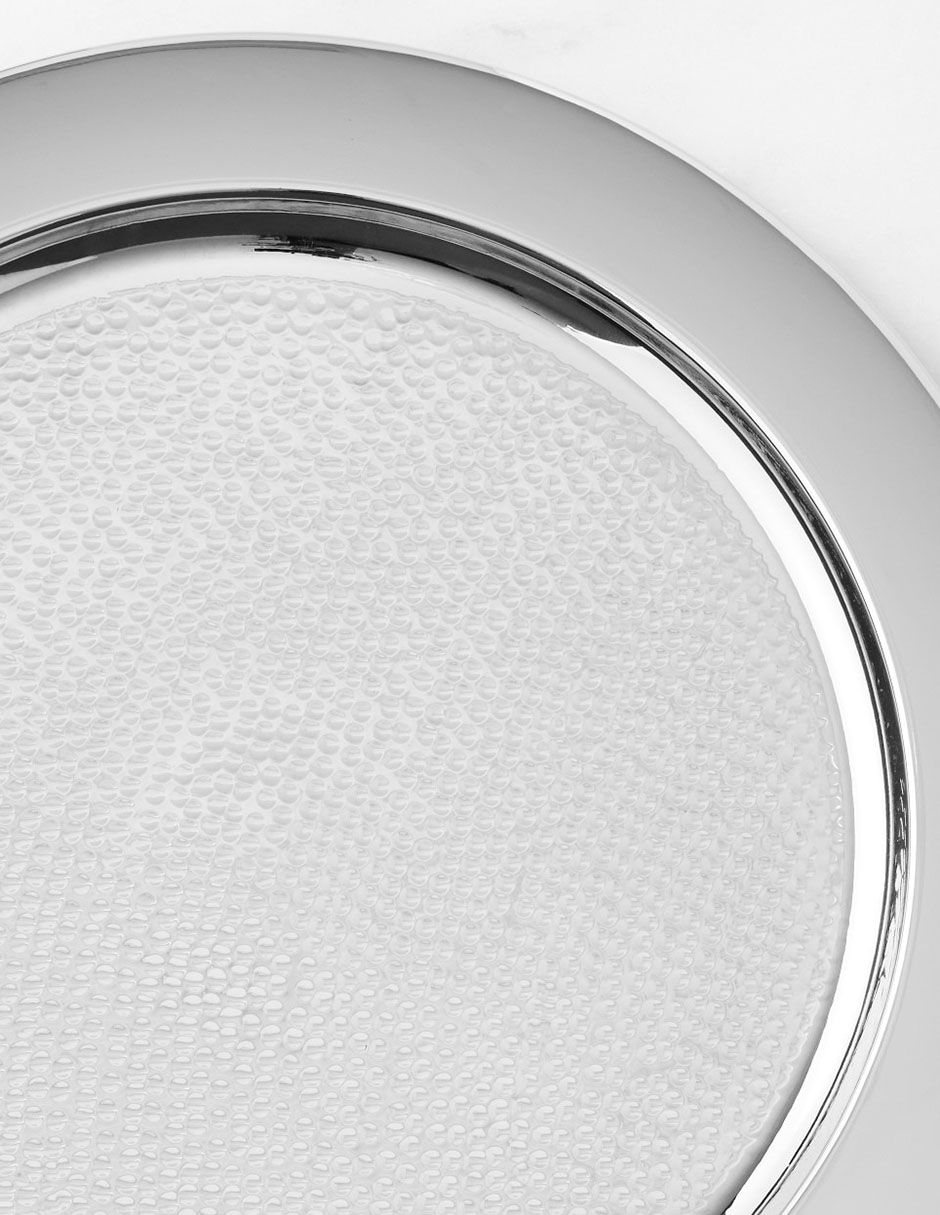 Plato base Hammered Nickel de acero inoxidable 2