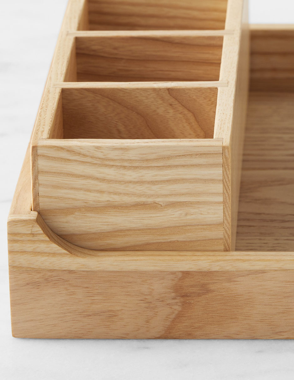 Contenedor Hold Everything Coffee Tea Tray de madera 3