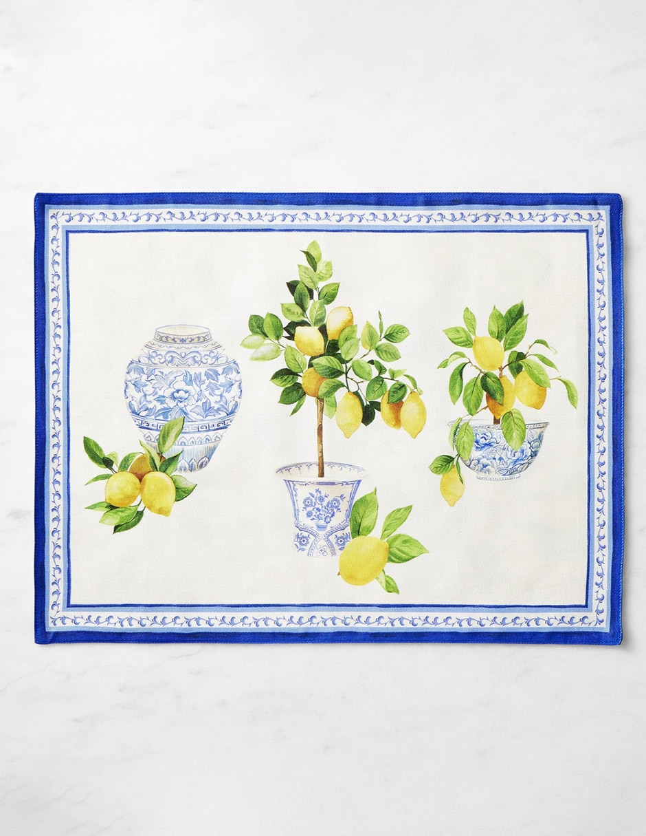 Mantel individual rectangular de algodón Limone