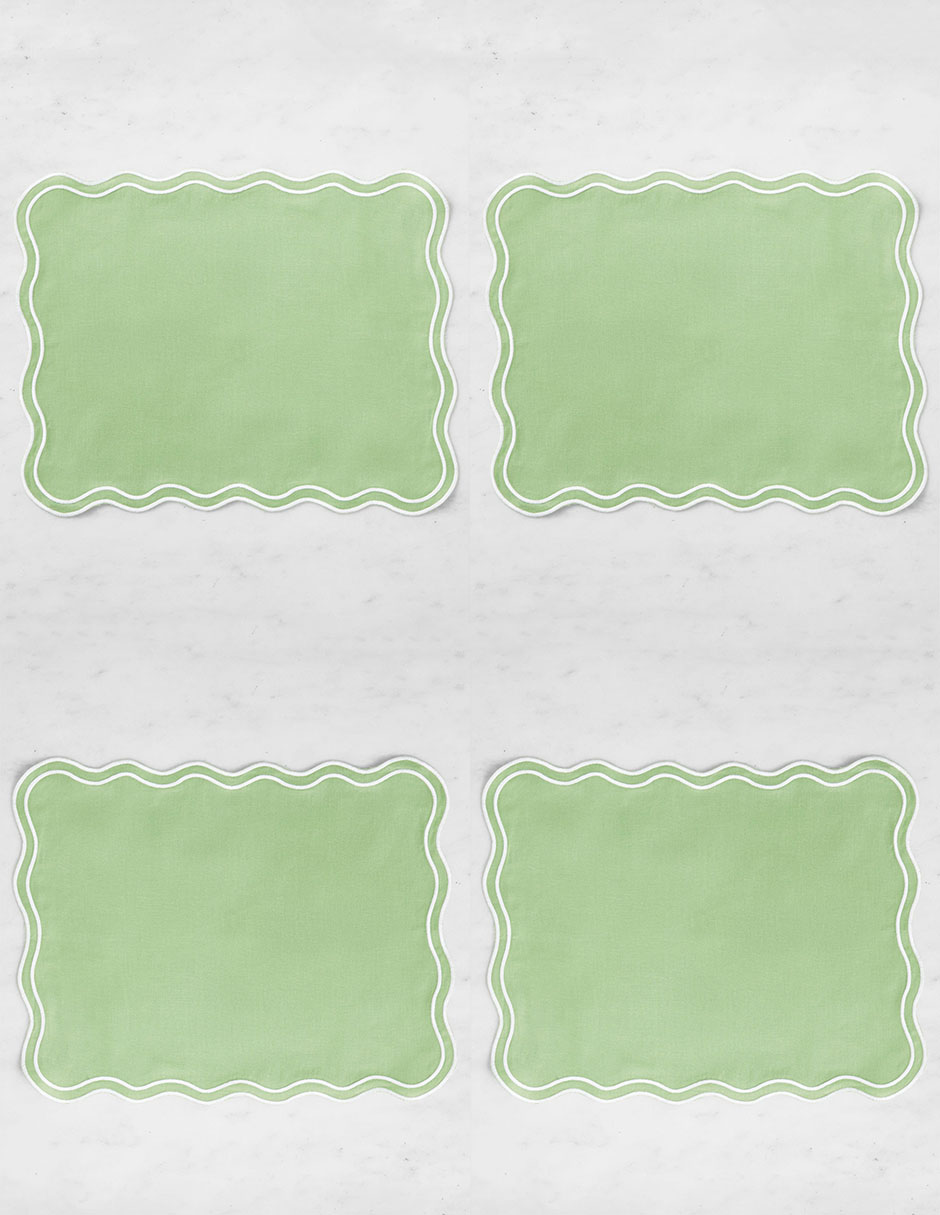 Set mantel individual rectangular de algodón Aerin 1