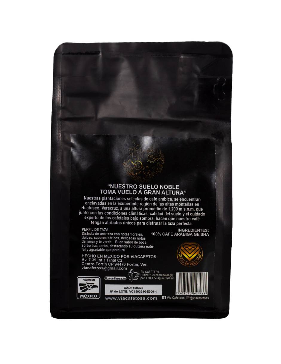 Café molido molido sabor natural de México Geisha 250 g 4