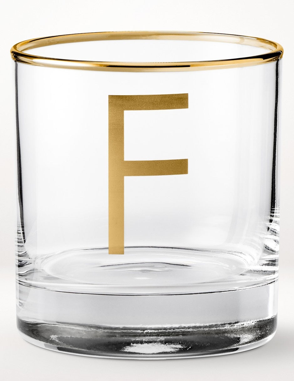 Vaso cocktail Monogram F de vidrio