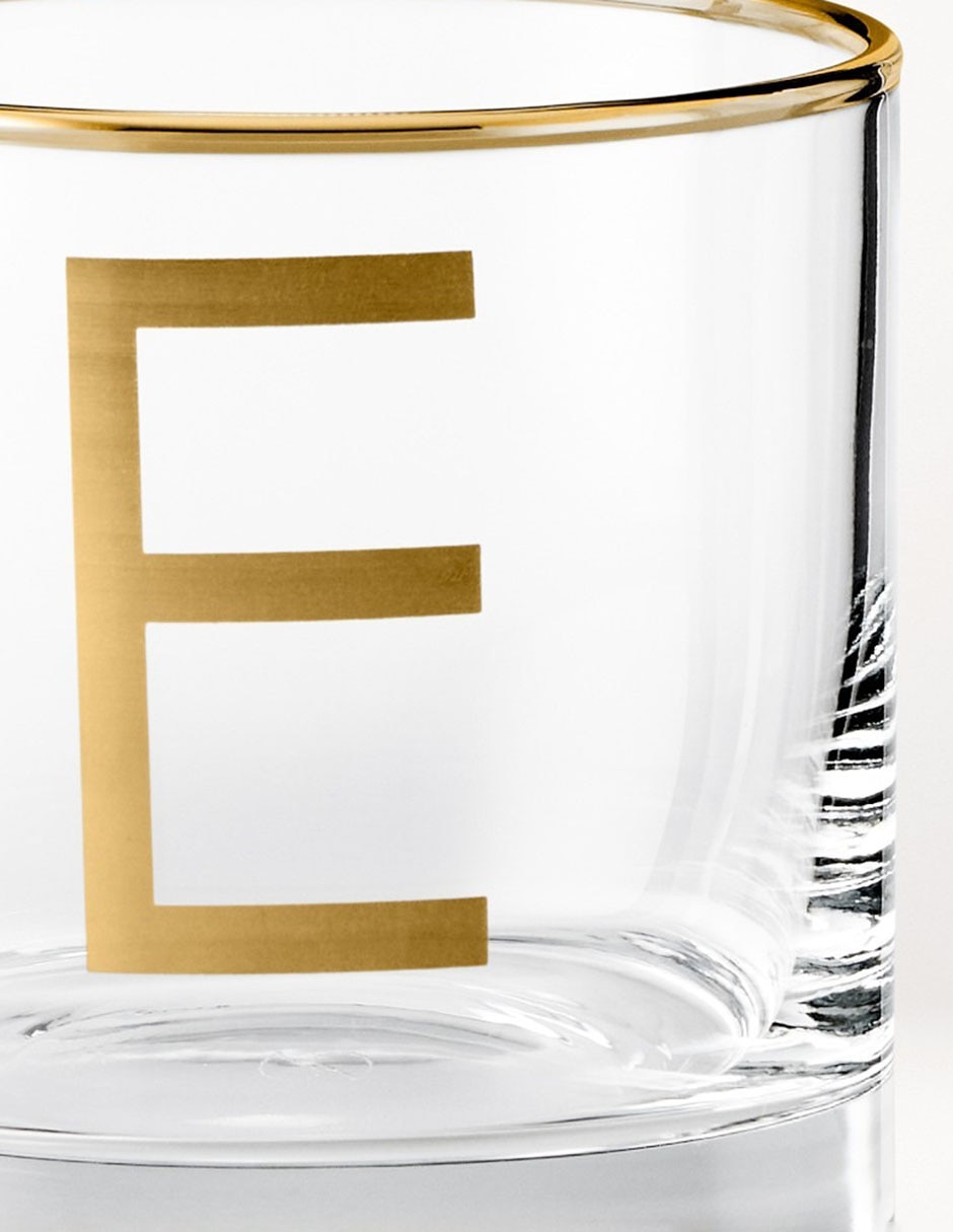 Vaso cocktail Monogram E de vidrio 2