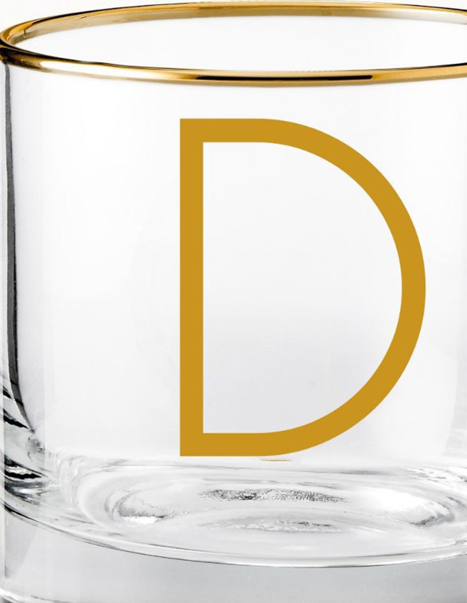 Vaso cocktail Monogram D de vidrio 2