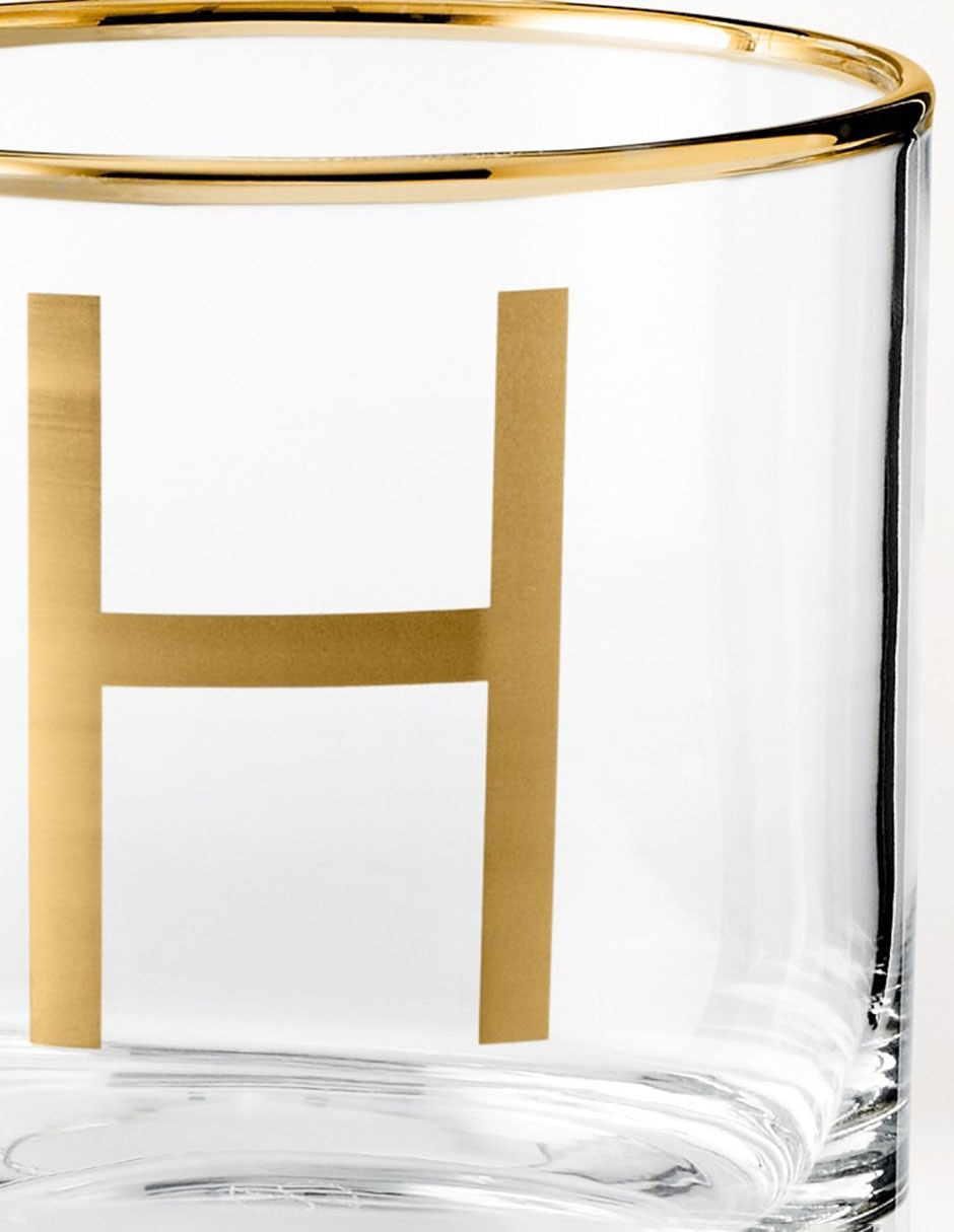 Vaso cocktail Monogram H de vidrio 2