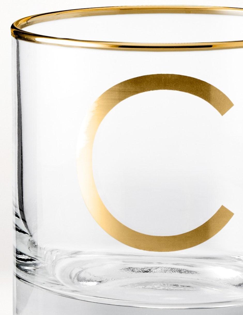 Vaso cocktail Monogram C de vidrio 2