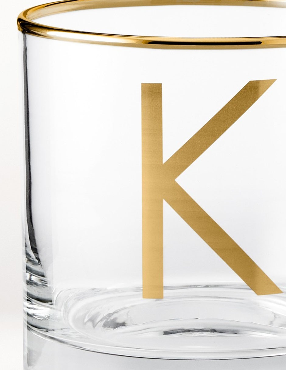 Vaso cocktail Monogram K de vidrio 2