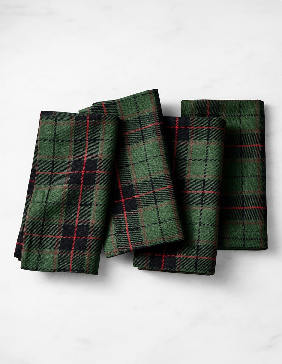 Set servilleta Tartan de sarga de algodón 4 piezas