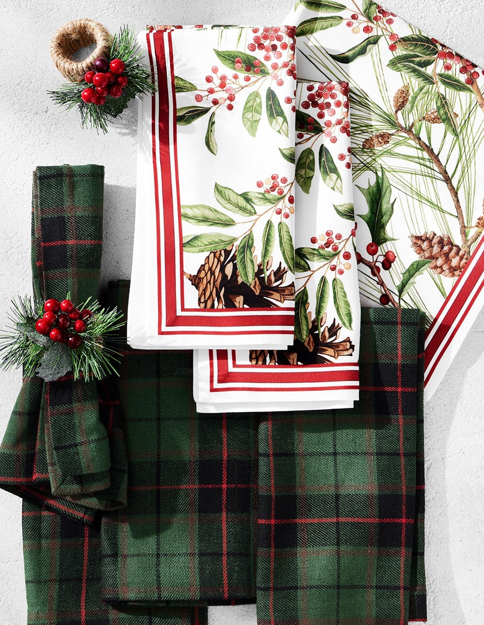 Set servilleta Tartan de sarga de algodón 4 piezas 4