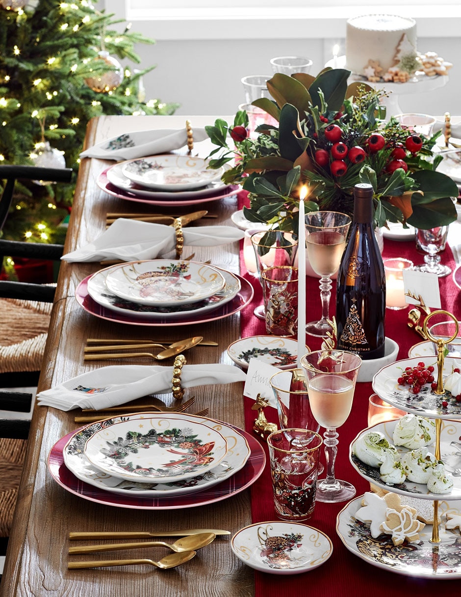 Set platos trinche navideño Twas the Night Before Christmas de porcelana 4 piezas 3