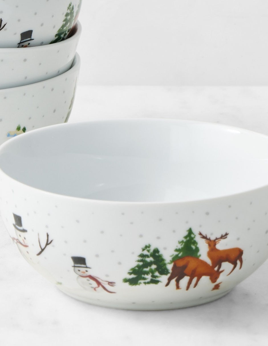 Set bowl Snowy Day 4 piezas de porcelana 2