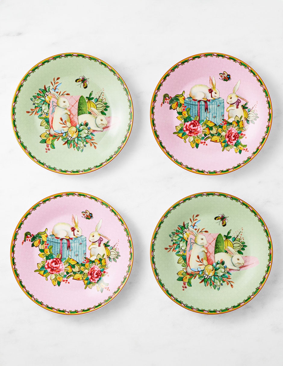 Set platos ensalada Famille Rose de porcelana 4 piezas Set platos ensalada Famille Rose de porcelana 4 piezas