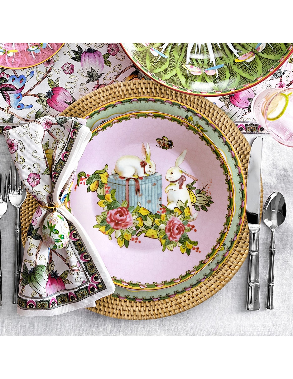 Set platos ensalada Famille Rose de porcelana 4 piezas 3