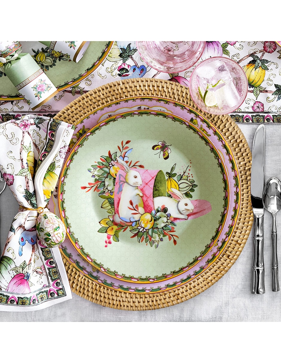 Set platos ensalada Famille Rose de porcelana 4 piezas 4