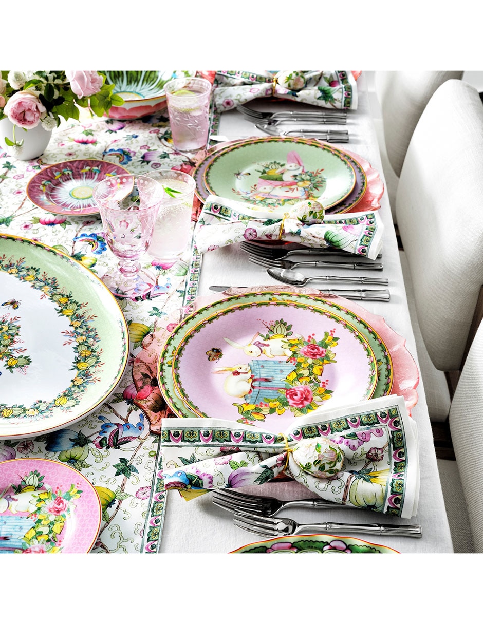 Set platos ensalada Famille Rose de porcelana 4 piezas 6