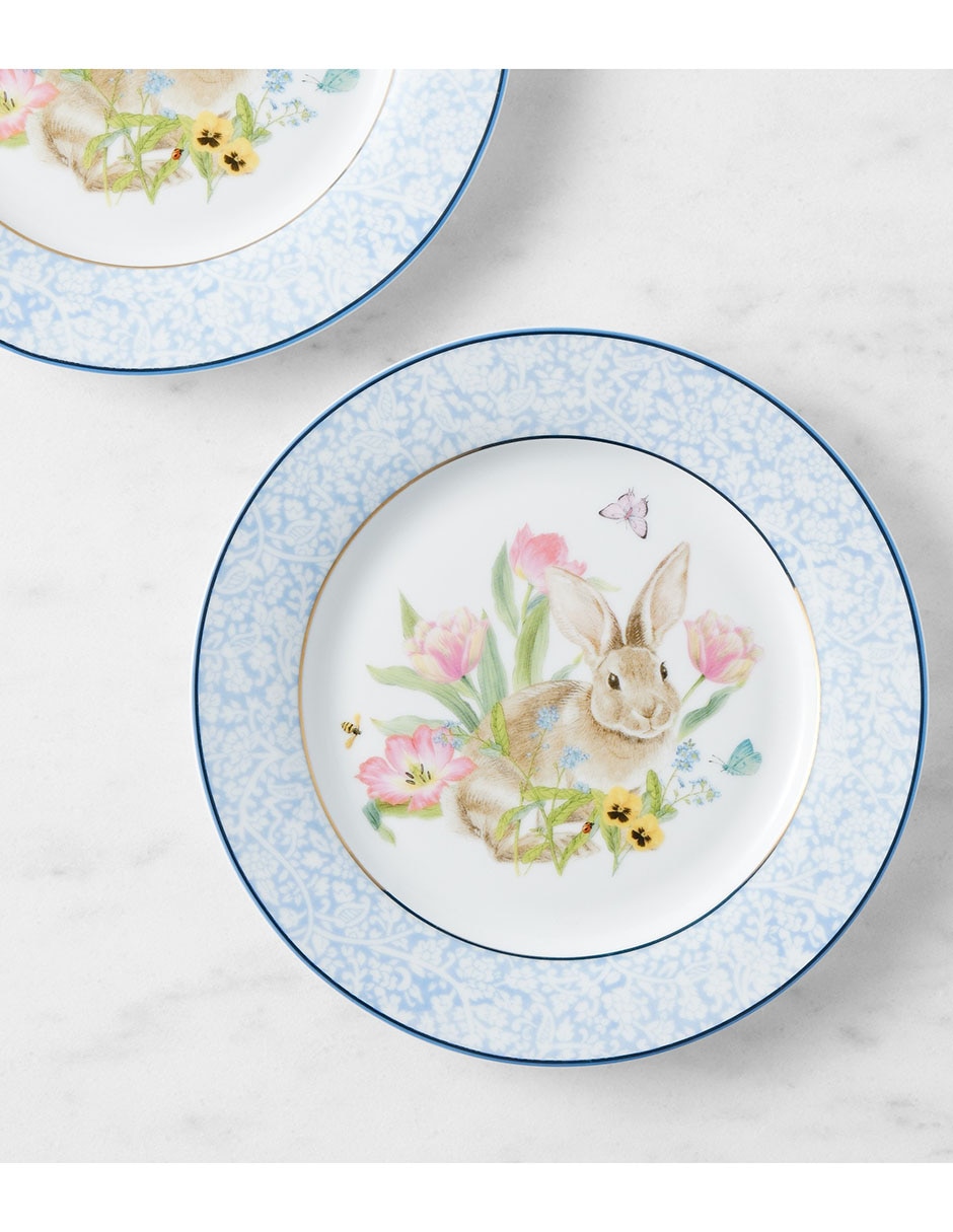 Set platos ensalada Garden Flowers de porcelana 4 piezas