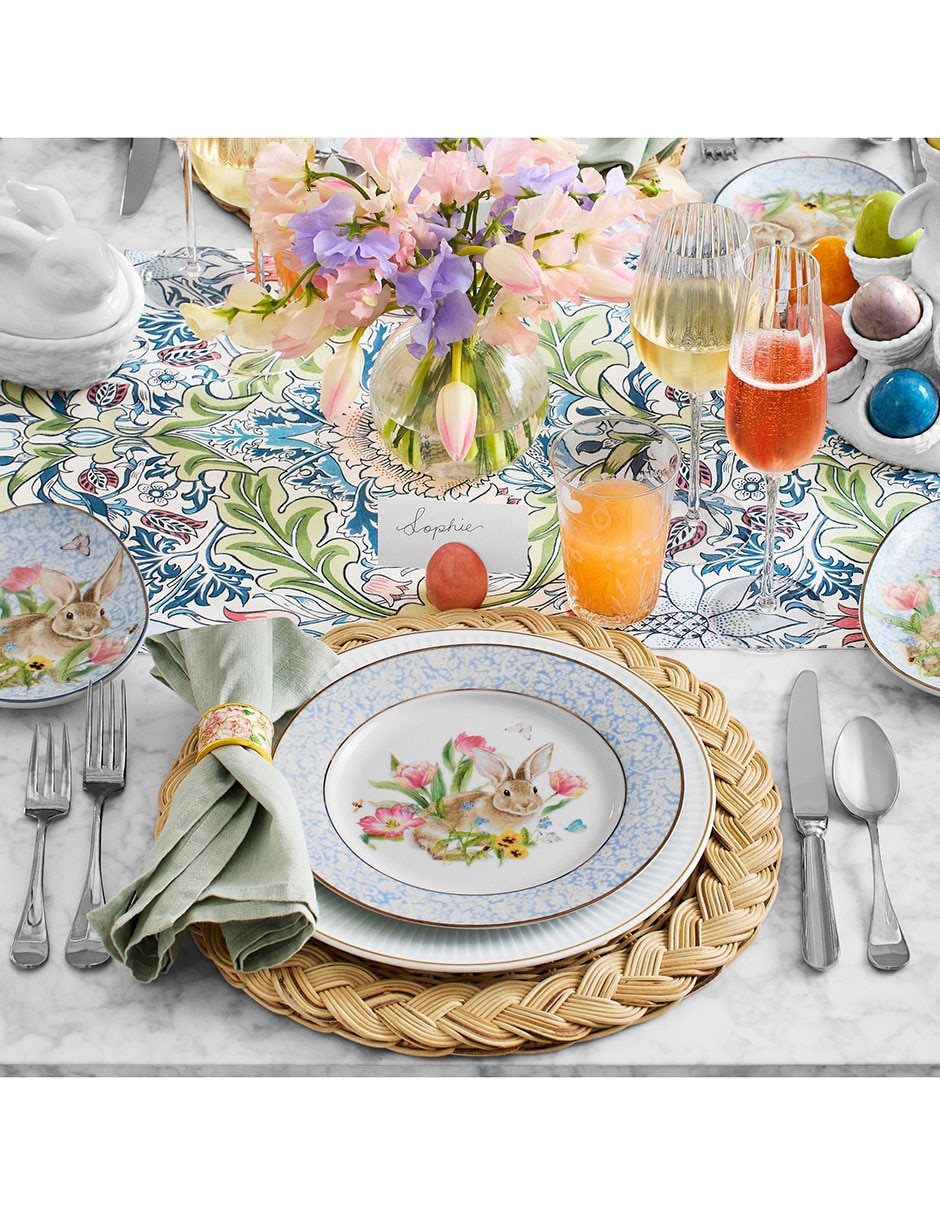 Set platos botana Garden Flowers de porcelana 4 piezas 4