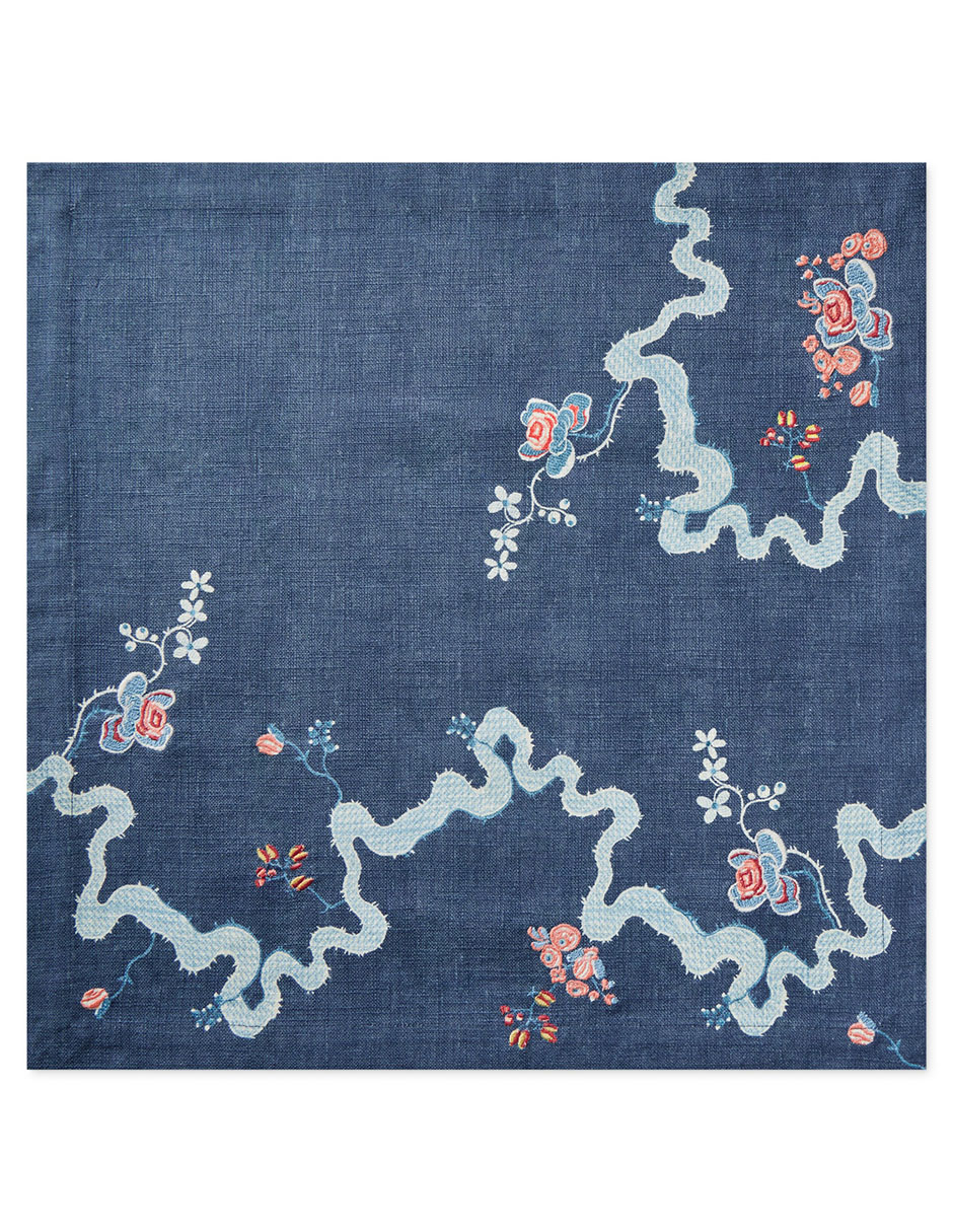 Set servilleta Embroidered Blossom de algodón 4 piezas 2
