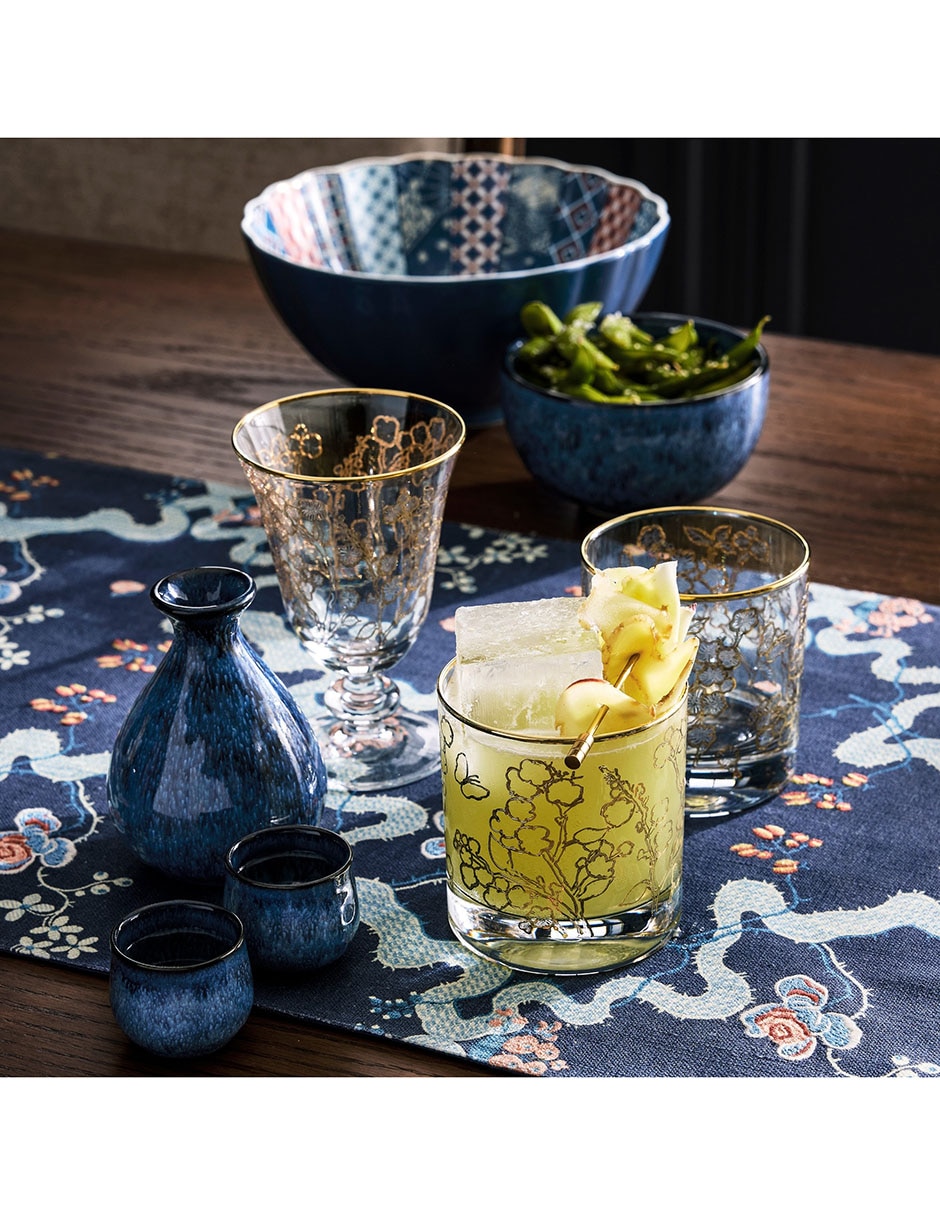 Vaso doble old fashion Cherry Blossom de vidrio 2