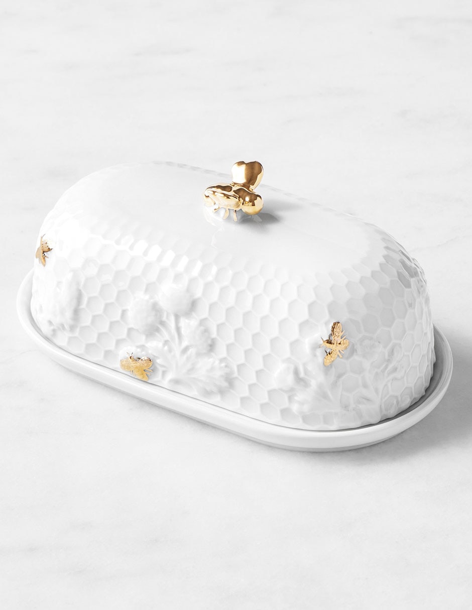 Mantequillero Honeycomb de porcelana 2