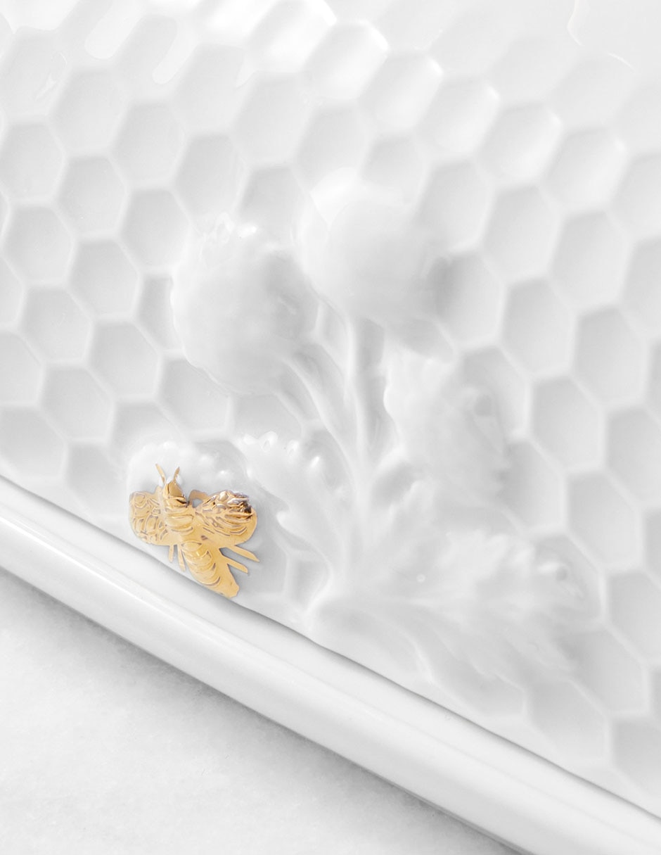 Mantequillero Honeycomb de porcelana 3