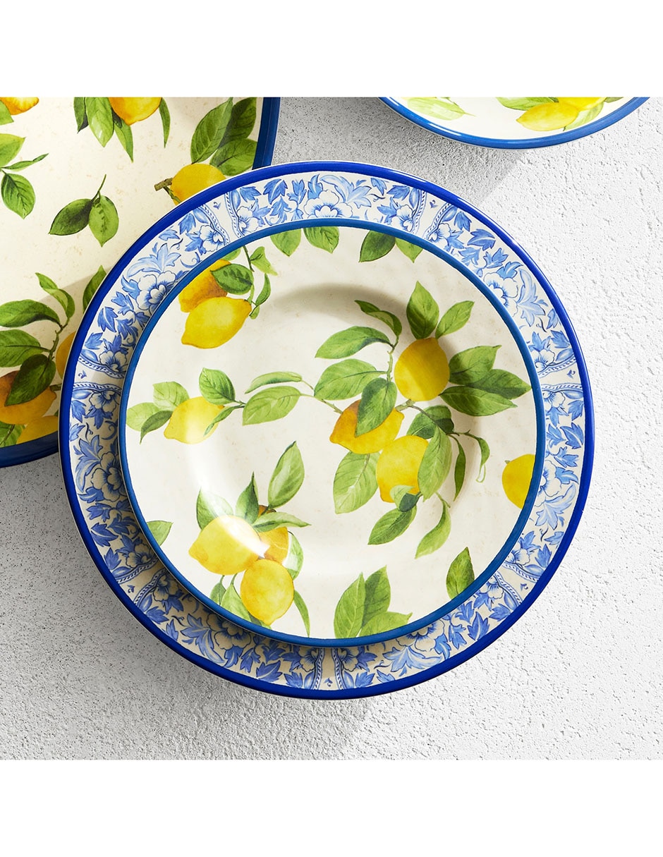 Set platos ensalada Lemon de melamina 4 piezas 2