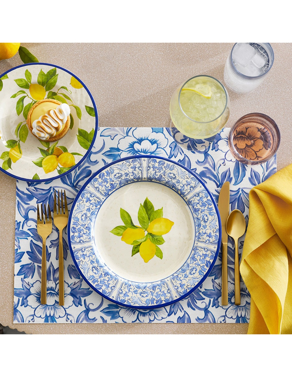 Set platos trinche Lemon de melamina 4 piezas 2