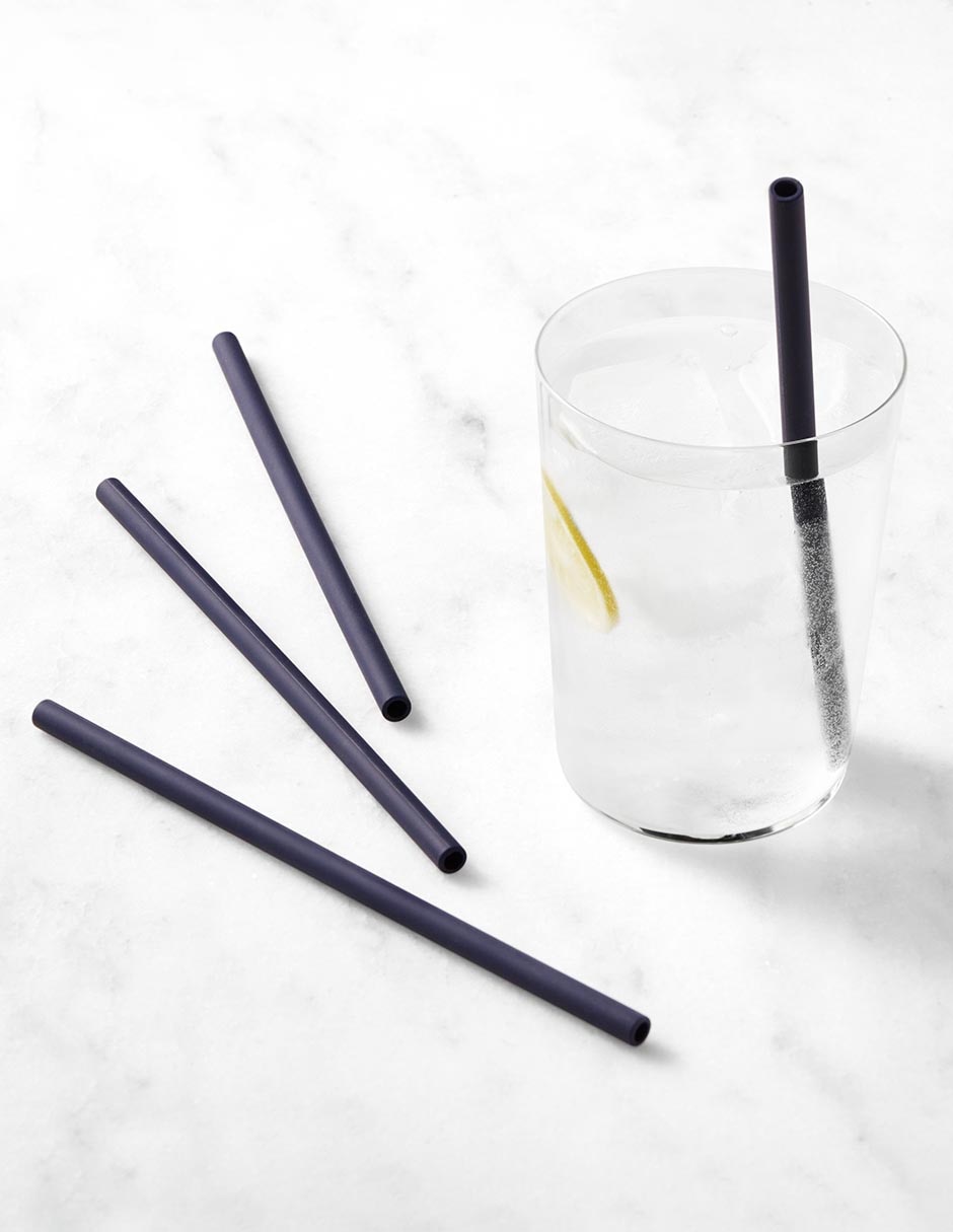 Set de popotes Classic de silicón con 4 piezas