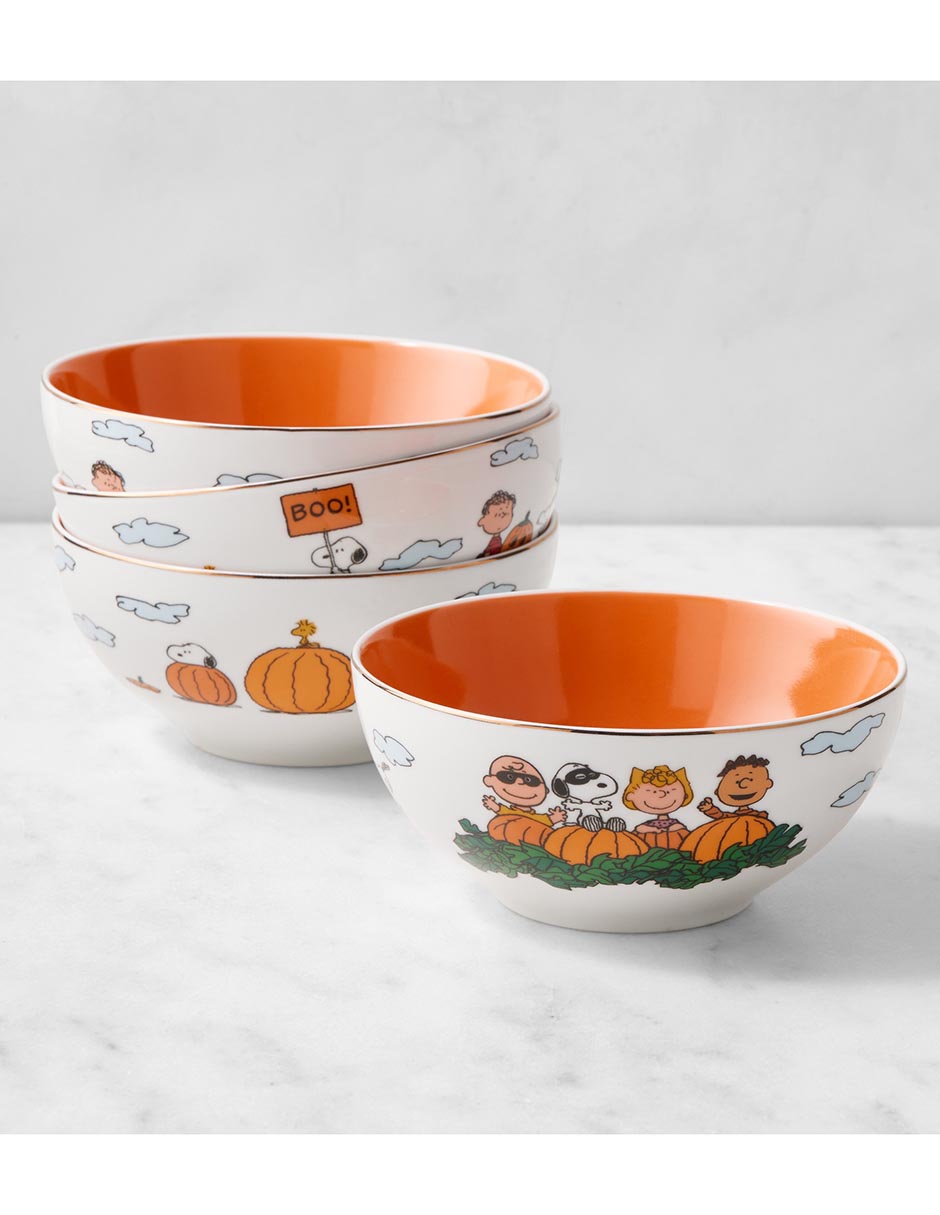 Set bowl Peanuts™ x Williams Sonoma The Great Pumpkin 4 piezas de porcelana