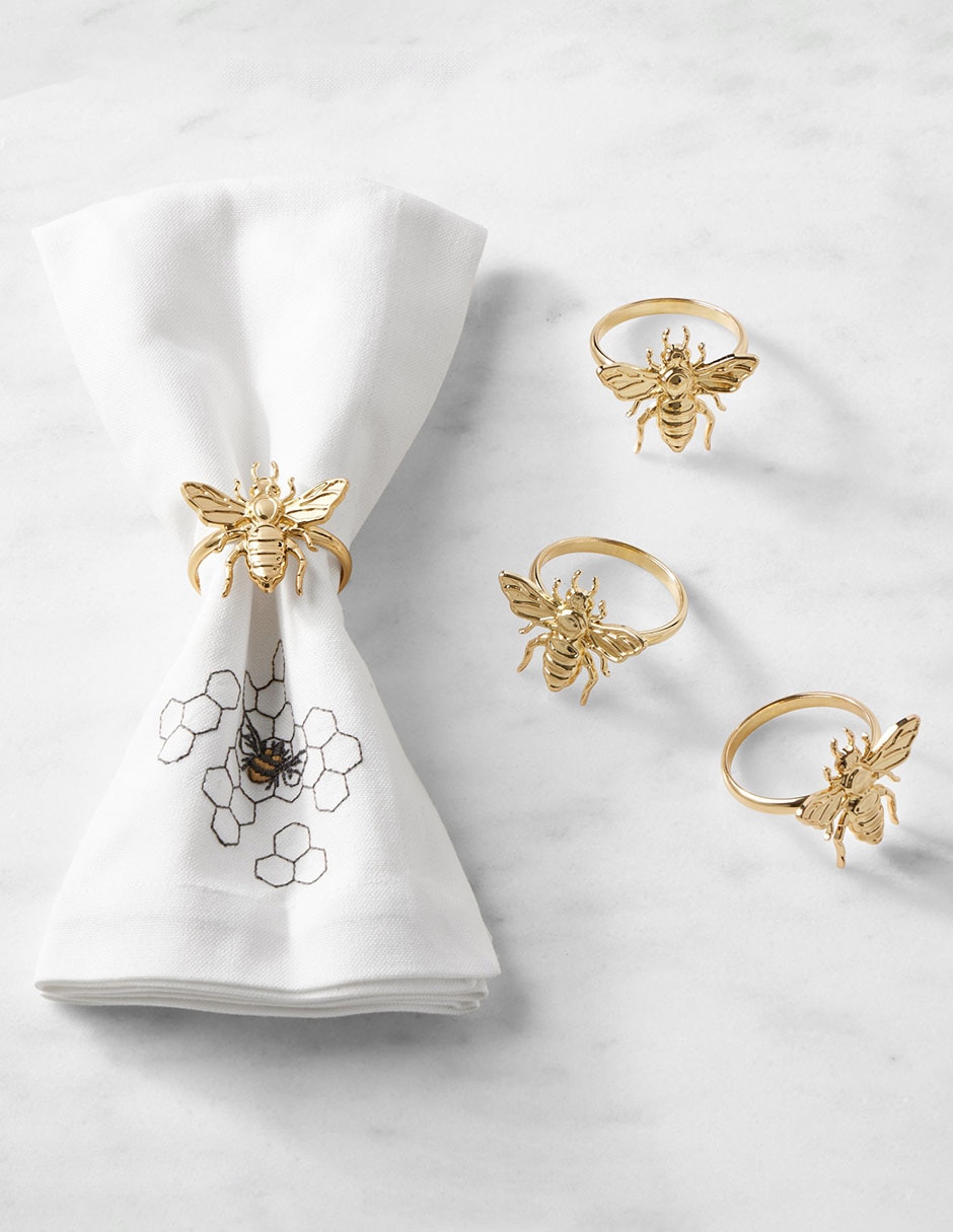 Set aro servilleta Gold Bee