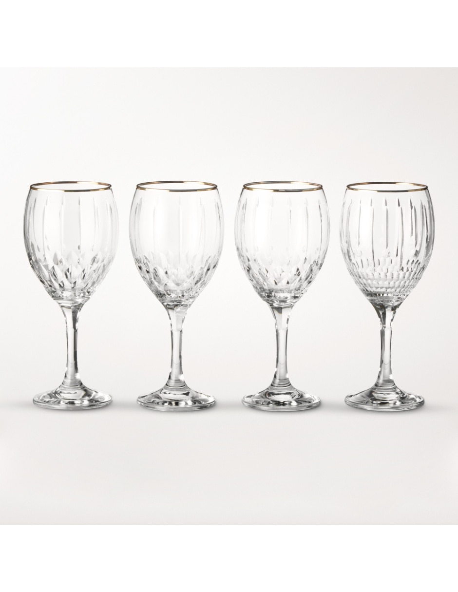 Set de copas para vino Wilshire de vidrio cortado 4 piezas 1