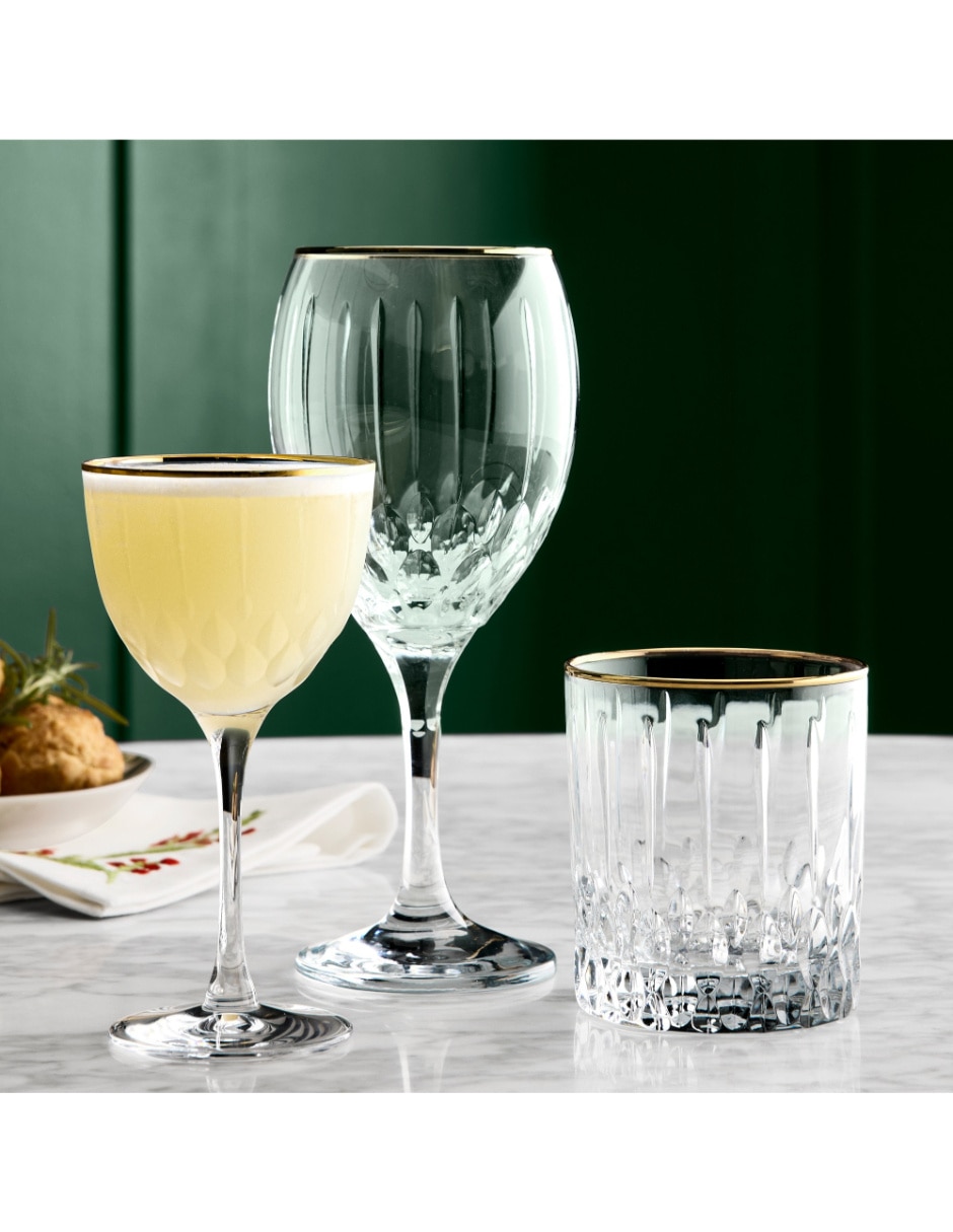Set de copas para vino Wilshire de vidrio cortado 4 piezas 2