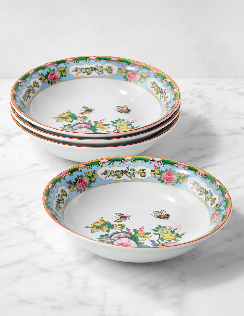 Set bowl Famille Rose 4 piezas de porcelana