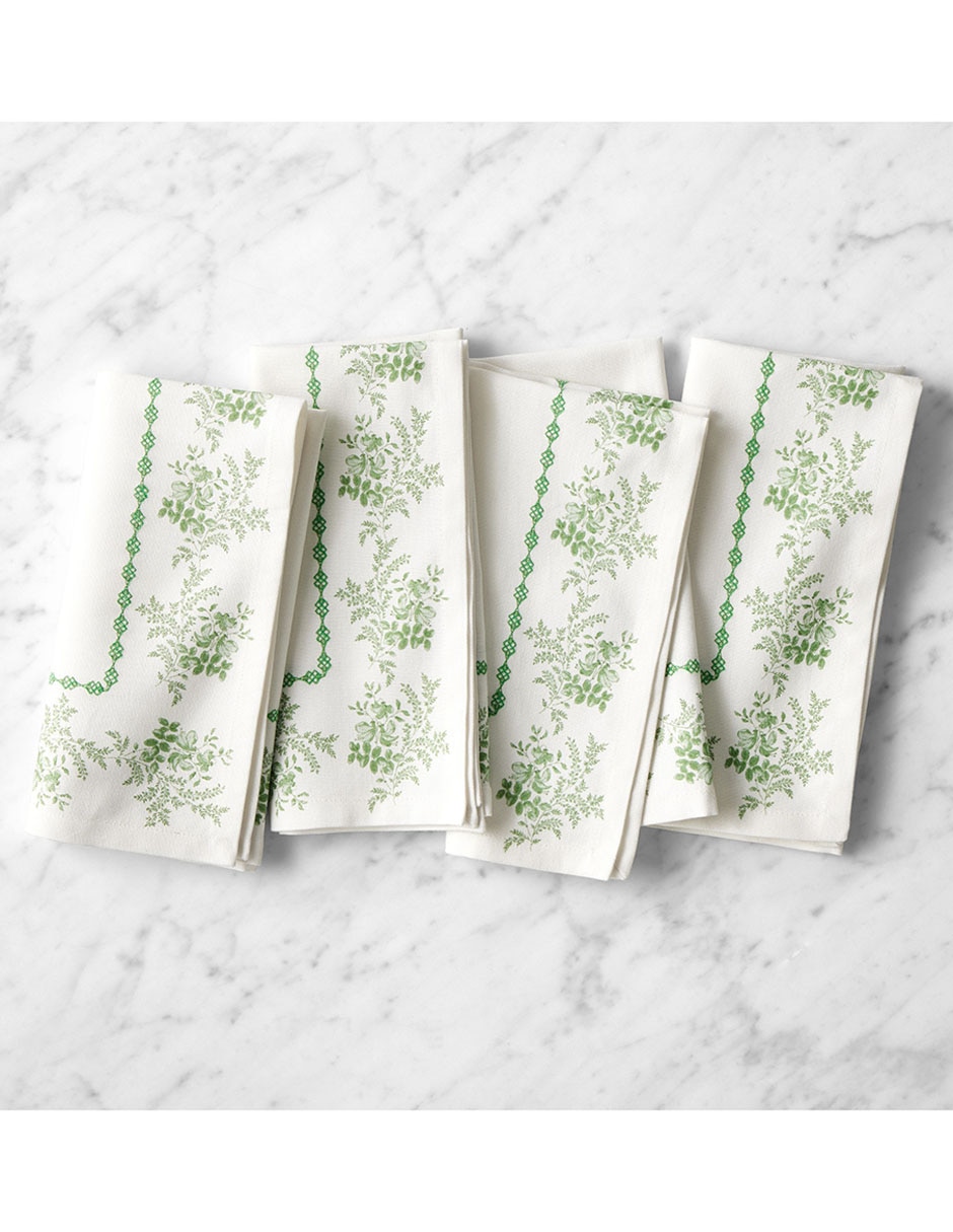 Set servilleta English Floral de algodón 4 piezas