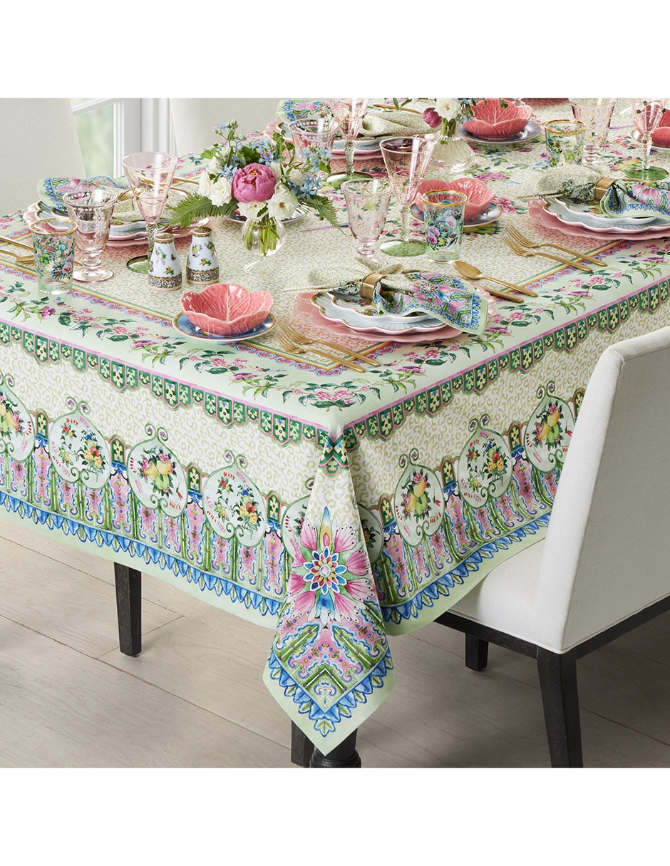 Mantel rectangular de algodón Famille Rose