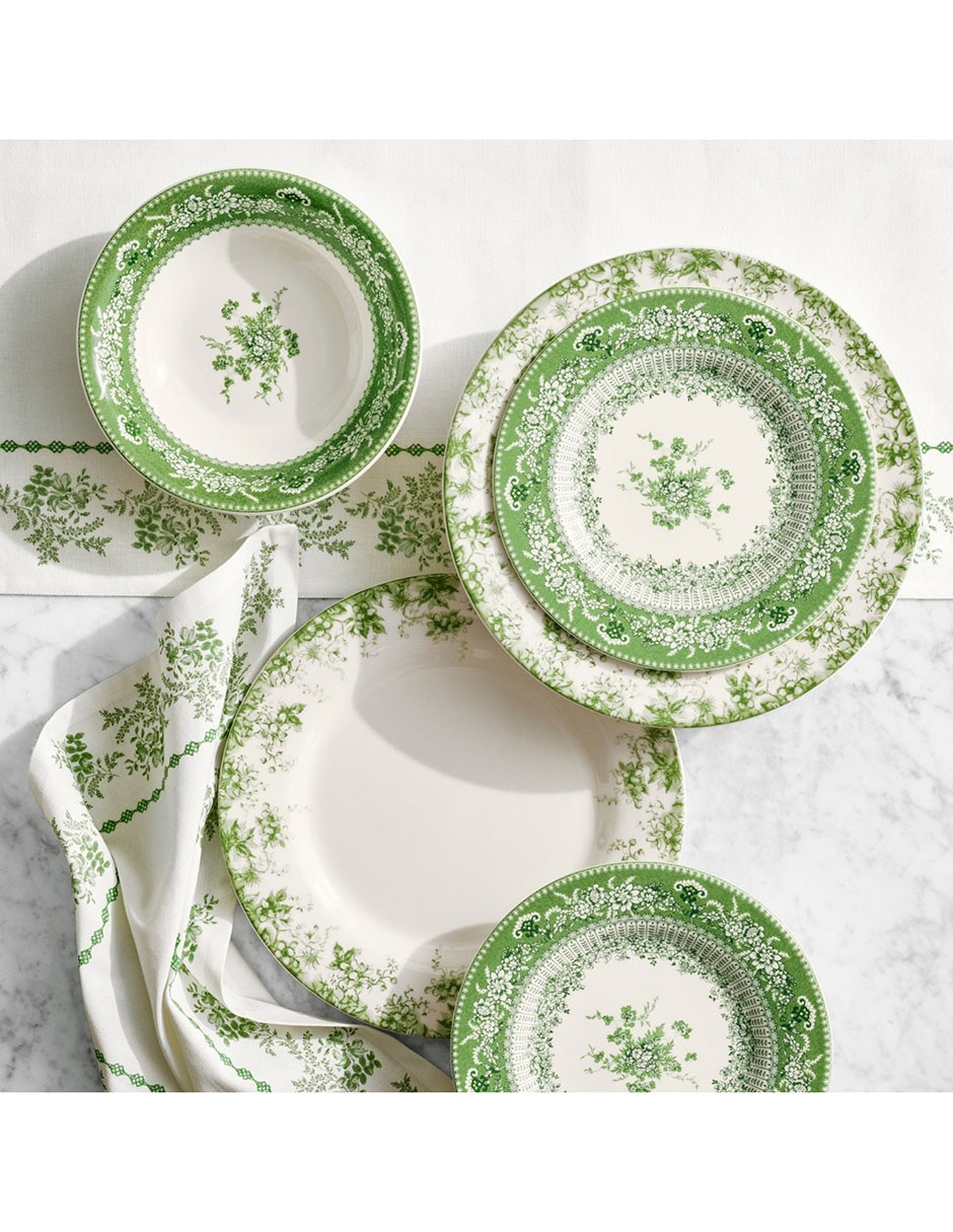 Set platos ensalada English Floral de cerámica 4 piezas 3