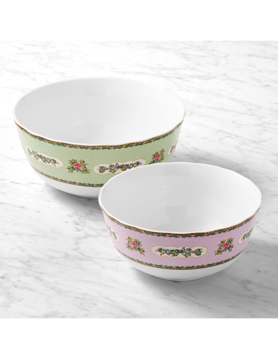 Set bowl Famille Rose 2 piezas de porcelana