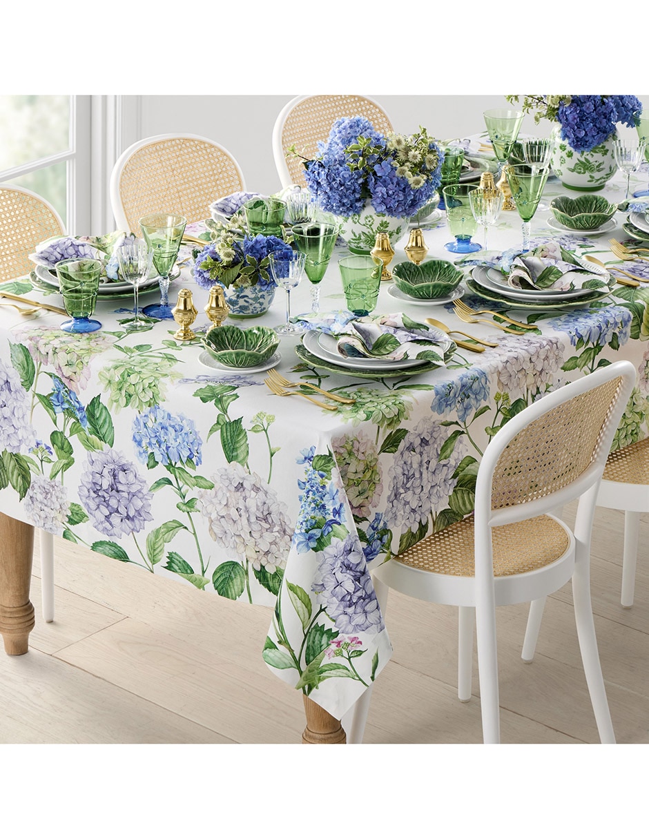 Mantel rectangular de algodón Hydrangea