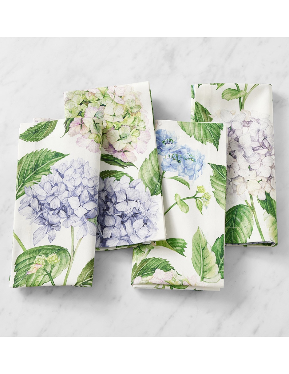 Set servilleta Hydrangea de algodón 4 piezas Set servilleta Hydrangea de algodón 4 piezas
