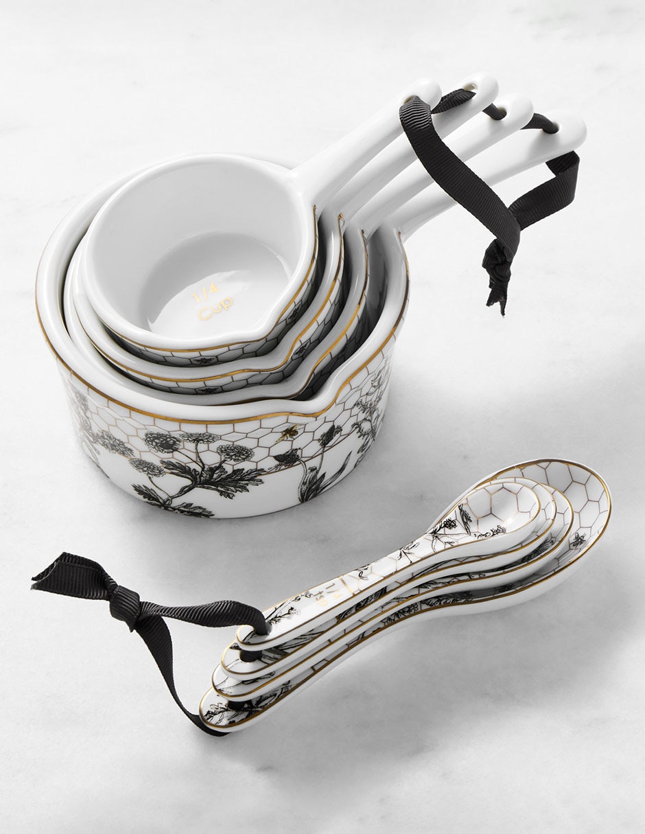 Set taza medidora Honeycomb de porcelana 8 piezas